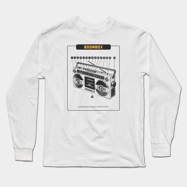 Boombox Long Sleeve T-Shirt by soondoock